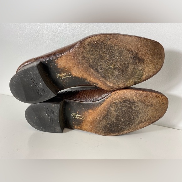 FLORSHEIM Imperial Loafer Mens Sz 11 Brown Dress Shoes Alligator Exotic Leather - Picture 5 of 12